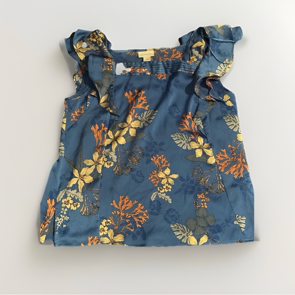 Liz Claiborne Floral Flutter Sleeve Blouse